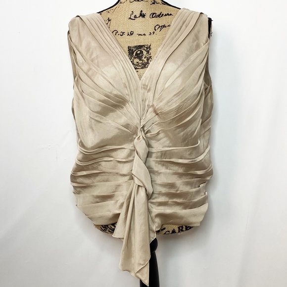 Marni Tops - Marni Beige Pleated Silk Blouse